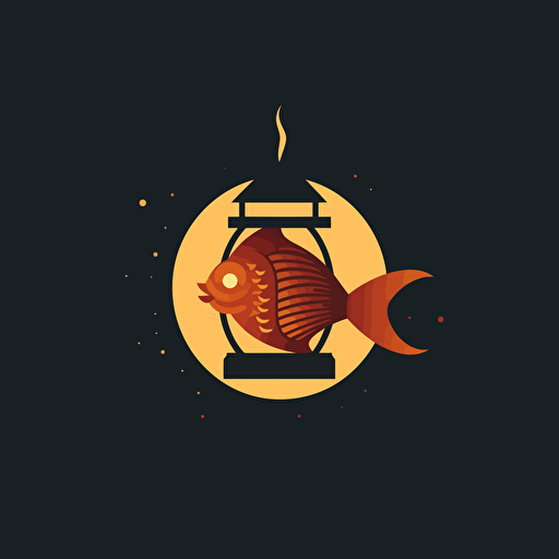 simple 2d vector logo showing a lantern fish