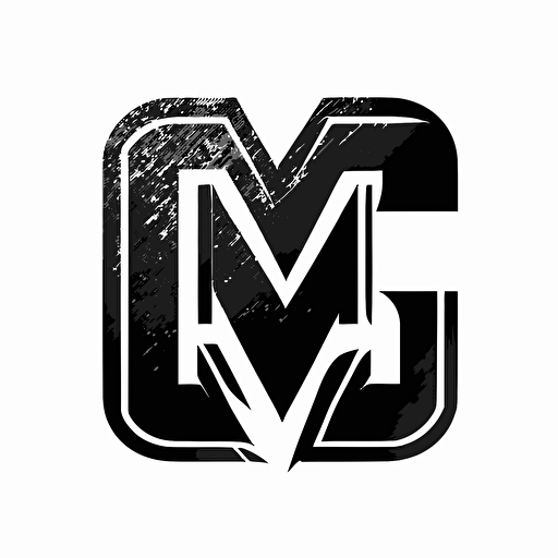 letters g-m-g, logo,vector, clean and modern, black