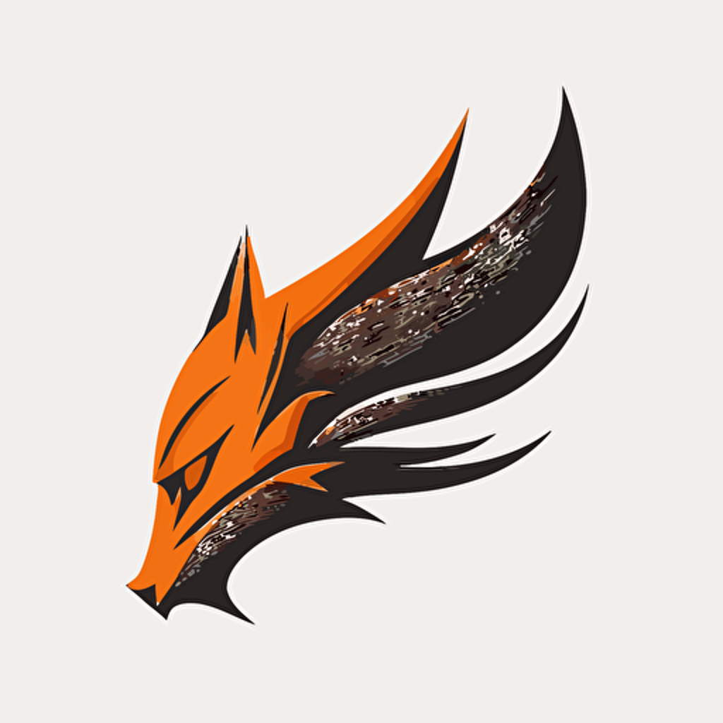 fox head, ears on fox turn into wings, vector, logo, side profile, simple, clean, minimalistic