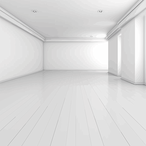 empty white room, solid white background,full view blank space , Vector,