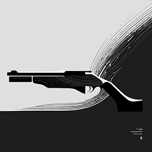 vector illustration, P2020 /Mozambique Shotgun, black and white, minimalist