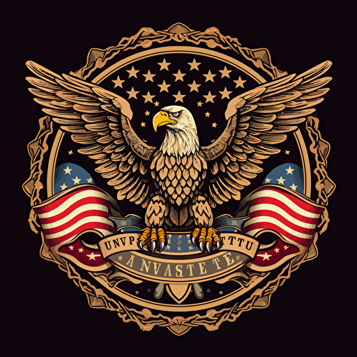 patriotic logo of the United states, vector art,