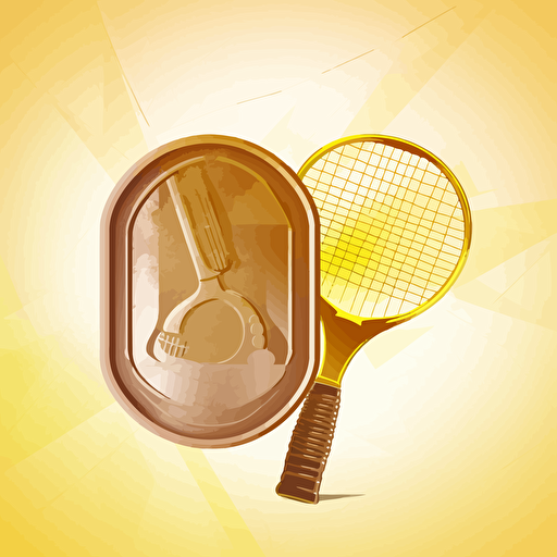 a vector image of ace card and tennis racket in a medal, double exposure
