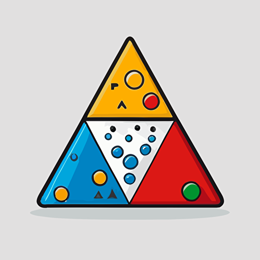 a very simple pyramid vector logo designed for a cryptocurrency brand in the style of Romero Britto. White background, advanced technology, flat