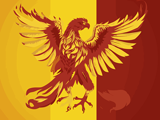 flag with yellow griffon on a red background, stylized, vector,