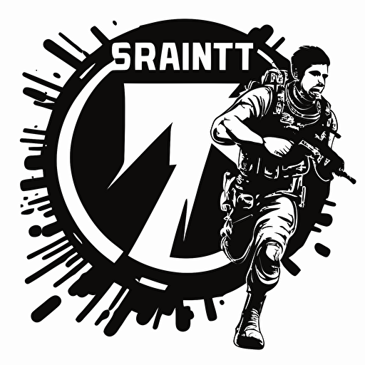 sprint icon, vector art, call of duty perk, black and white logo, no text