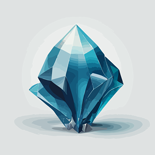 blue gemstone, vector illustration, white background, balanced asymmetry