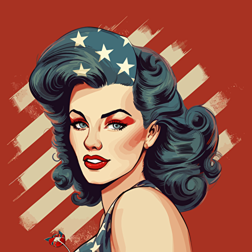 american pin up art vector