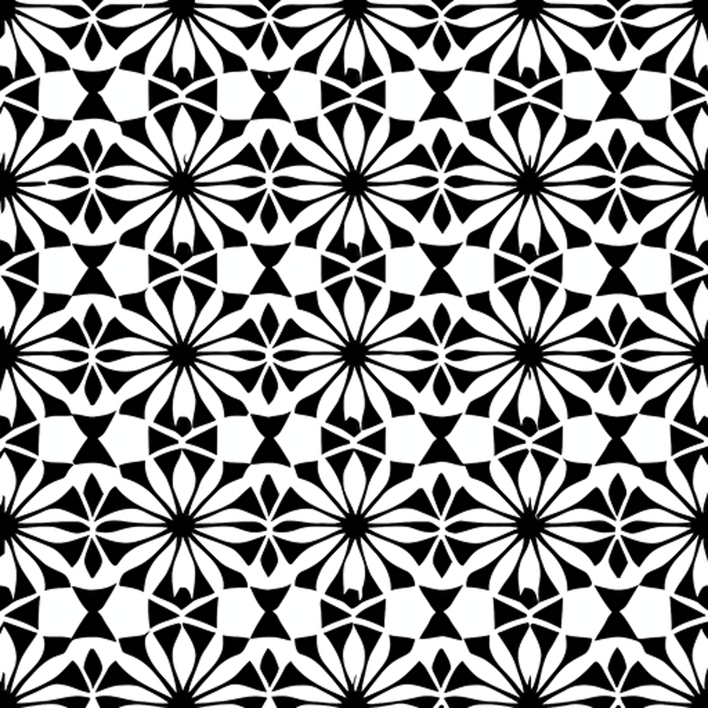 a repeat pattern, simplistic, vector, black on white