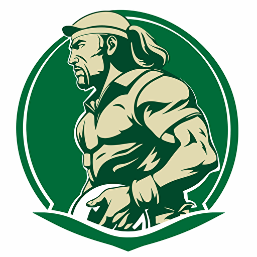 RUGby logo vector, saracen with scimitar, green as primary color