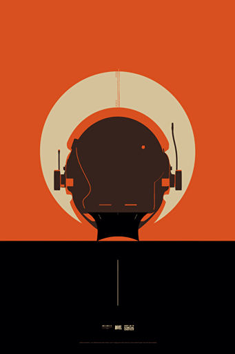 minimalist poster from science fiction movie 2001, vector,