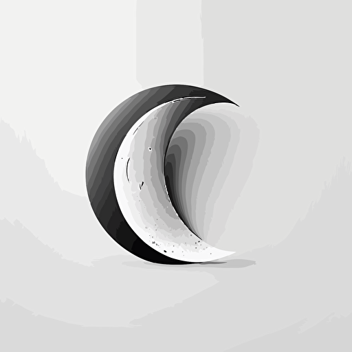 half moon logo,, clean, minimalist, abstract mark logo business, vector logo, white background