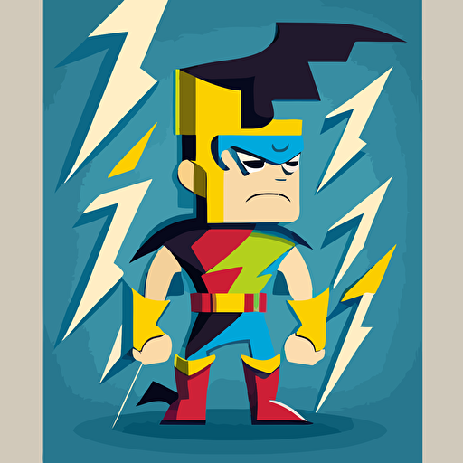 Simple vector electric hero small made with shapes