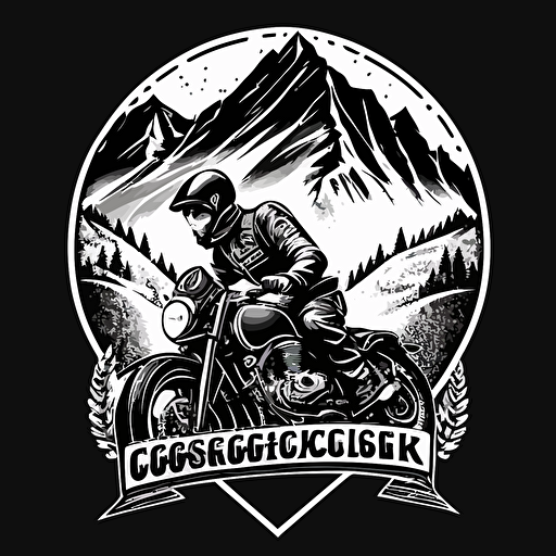 grossglockner logo, vector, black and white, motorcycle