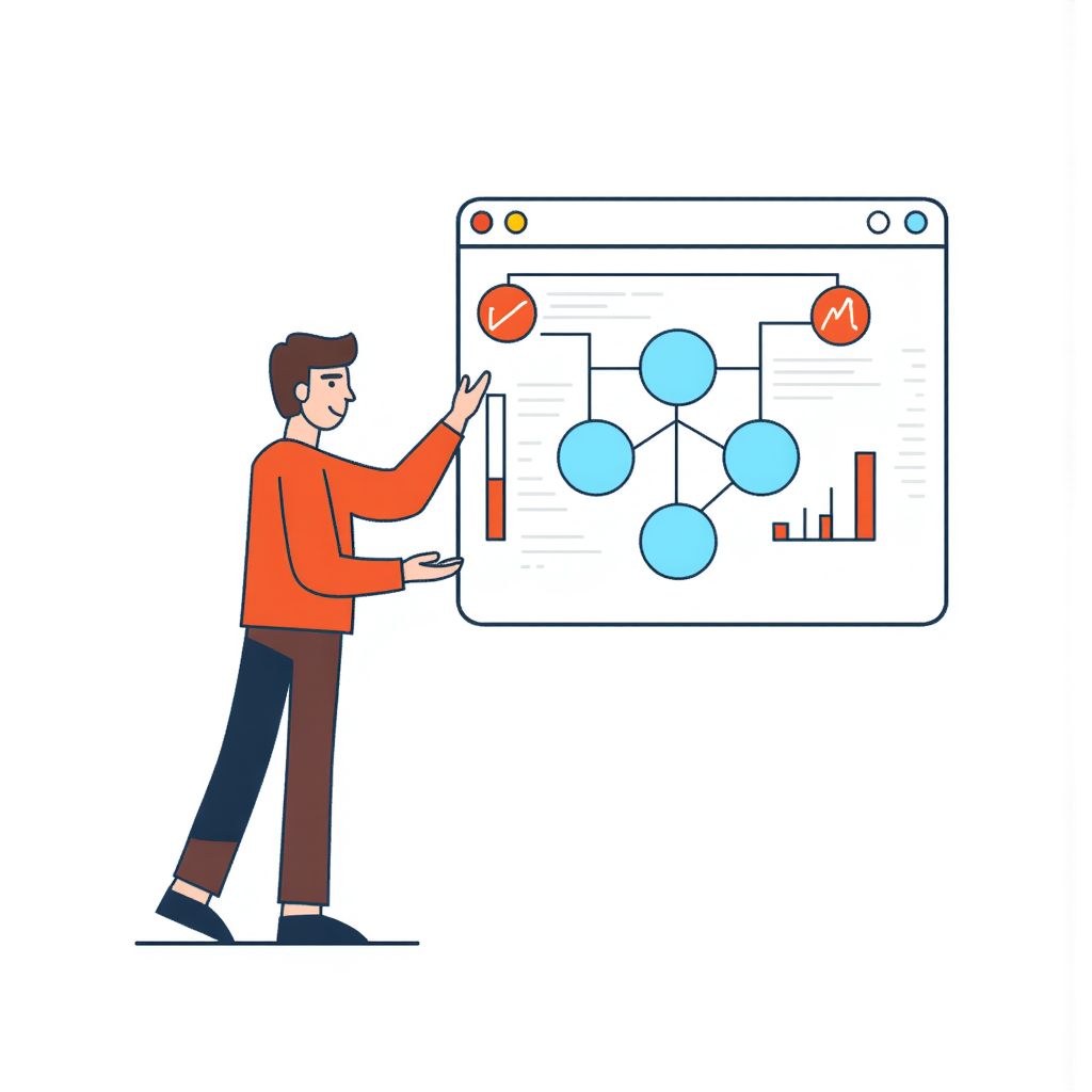 a person explaining a diagram