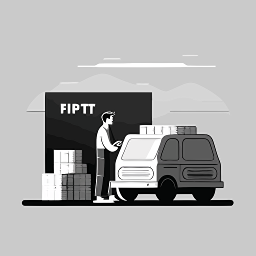 simple nft purchase illustration, vector, black and white illustration, pure color background