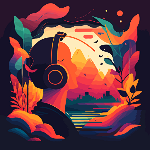 spotify artwork, lofi song, vector, abstract