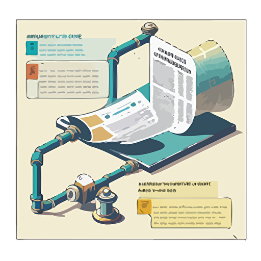 a vector art diagram showing on the left an email and on the right a table or a spredsheet. In the middle there is a pipe connecting them.
