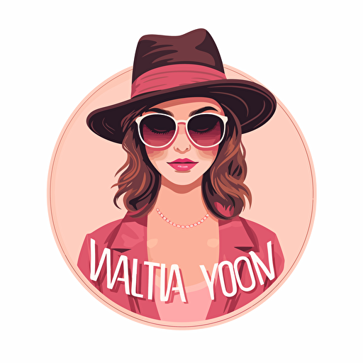 simple vector logo for a fashion vlogger in pink no background