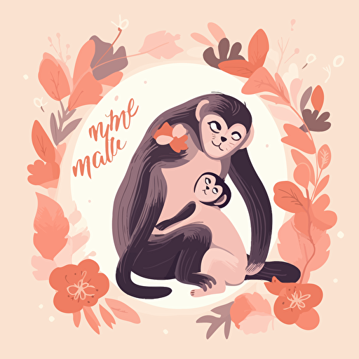 animal happy mother's day vector design