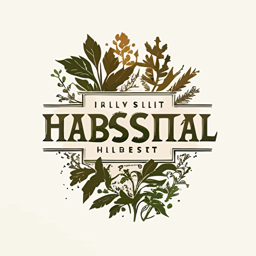 herbalist text style logo, vector style white background
