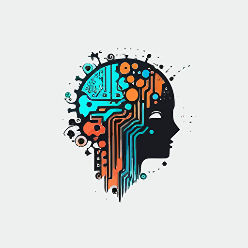 minimalistic vector logo of artificial intelligence