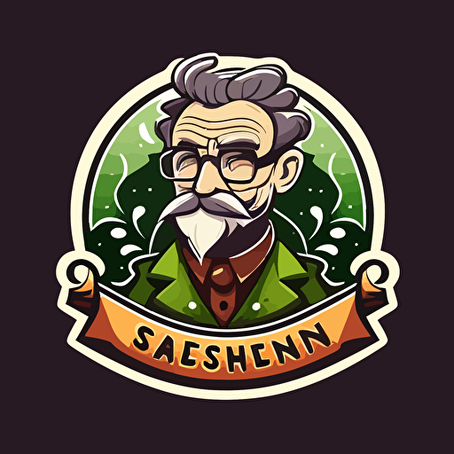 a mascot logo of a scientist, simple, vector