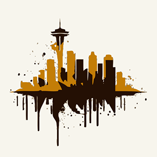vector illustration of Seattle Skyline on the isolated white background
