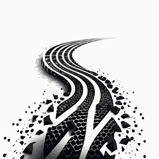 vector tire track, white background