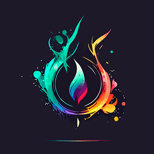 Minimalistic logo, colorful, magic effects, magic elements, vector