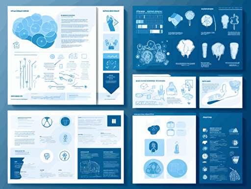 a vector illustration design for designer portfolio, blue and white color