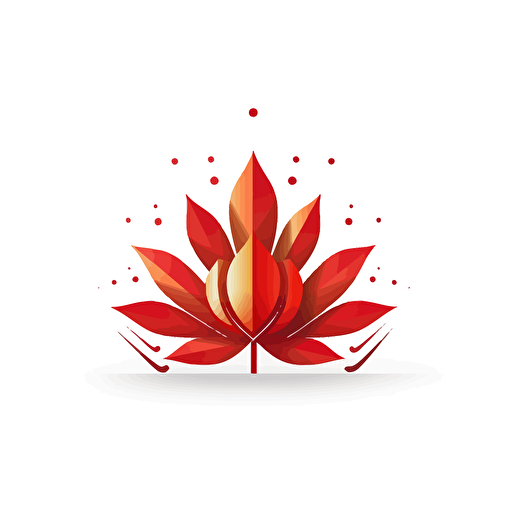 a vector logo of a red flower blending into a business chart