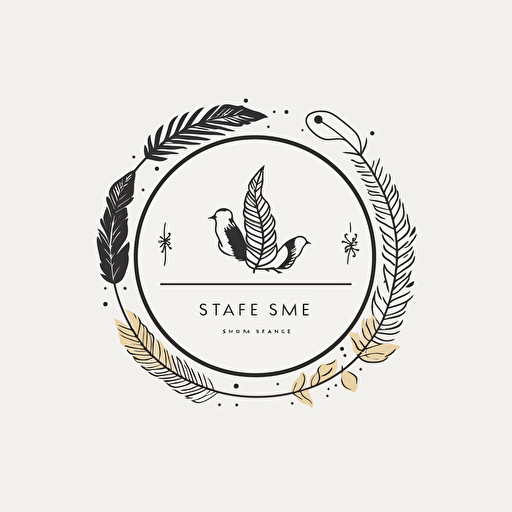a simple vector wedding logo, minimalist
