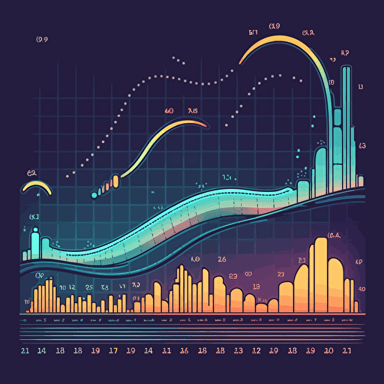 normal distribution chart where area under the left hand side of the curve has old technology like old train, middle part of the curve has normal tech like computers and sky scrapers under the curve and right curve has futuristic tech like robots under the curve, simple vector chart