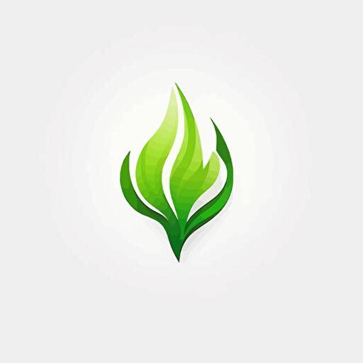 logo grünes blatt in form einer flamme und wasertropfen auf weißem hintergrund, vector