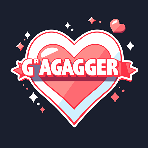 ARTG, american cartoon style heart shape logo wordmark inside, Craig McCracken style, 2D flat simple logo, light color, vector, cute – no chaeacter