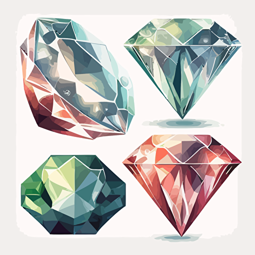 diamonds comic, vector, white background