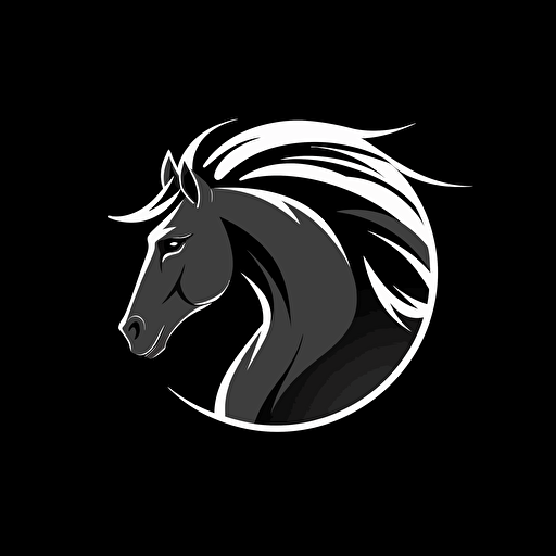 Logo horse, simple, company, vector, magentic, flat, flatdesign, 2d, illustration, black, no background
