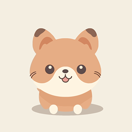 cute dog kawaii style, vector, high resolution, simple, minimalistic, white background