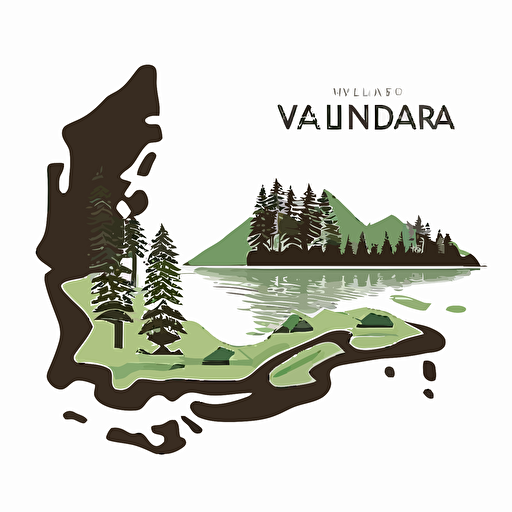 Flat, simple, vector image outline of vancouver island