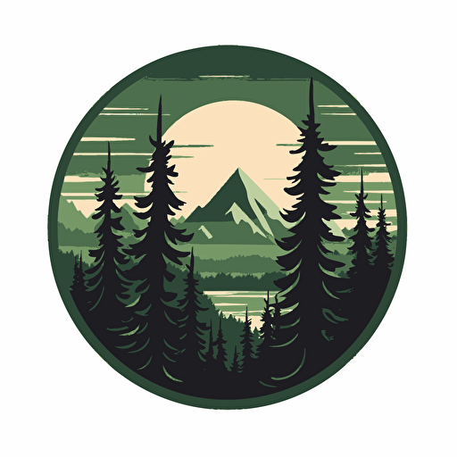 forest, vector, logo, programm