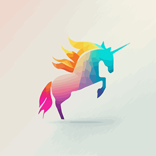 minimal logo with unicorn,simple,Geometric, Morning Lighting, mandalacolor,bright color background,Vector,