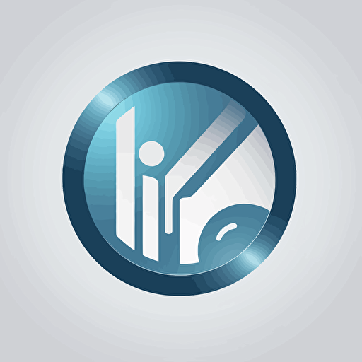 make a simple logo for movie studio, 2d vector , grey blue gradient, white background