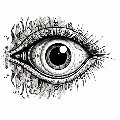 black and white vector eye design illustration high quality and mystical look v5.1