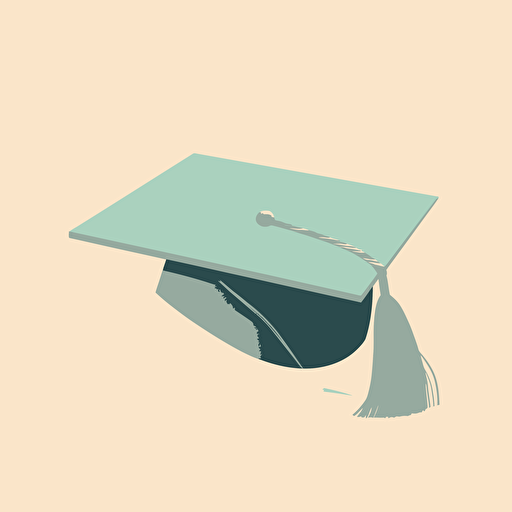 graudation cap pastel, vector style, behance