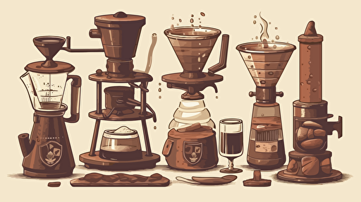 coffee accessories set, vector