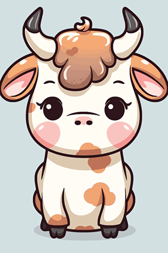 cute cow kawaii chibi vector style