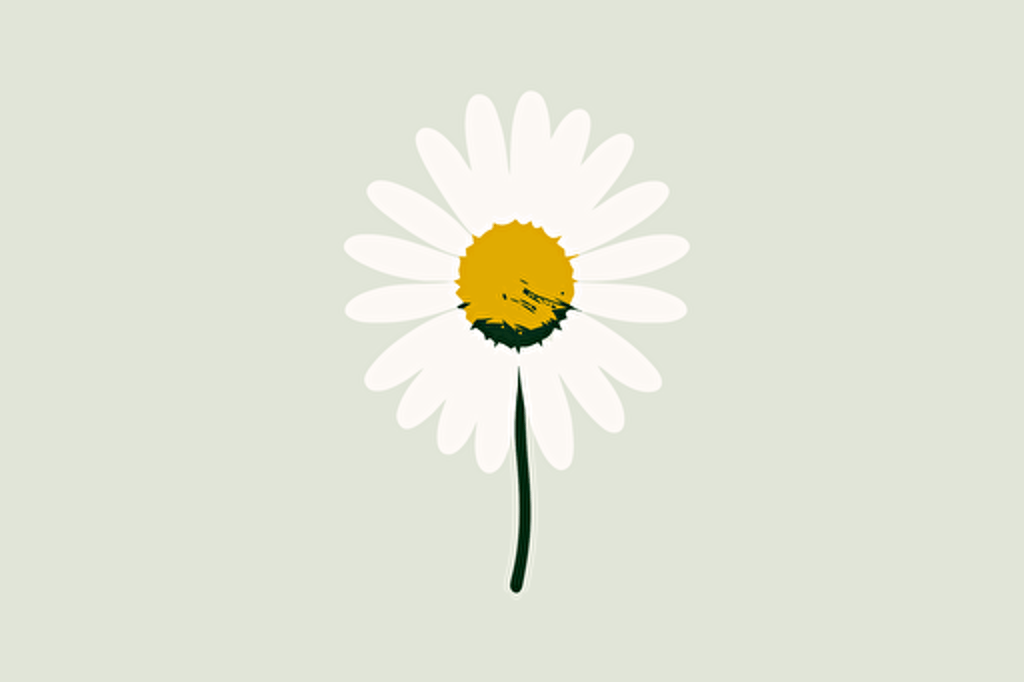 daisy, white background, minimalist logo style, flat, vector art,