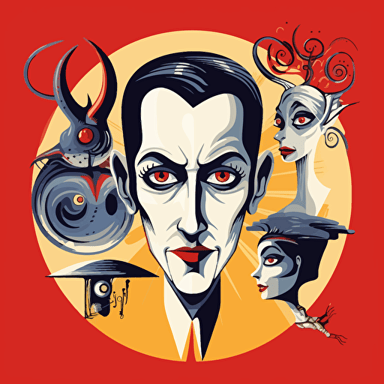 vector art logo pop surrealism modern art inspired by Greg Simkins + Gerald Brom + Salvador Dali + Agent X + Roy Lichtenstein