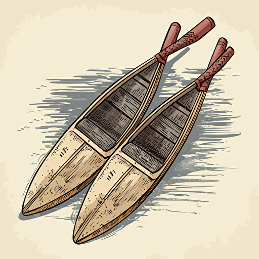 a vector drawing of crossed boat paddles